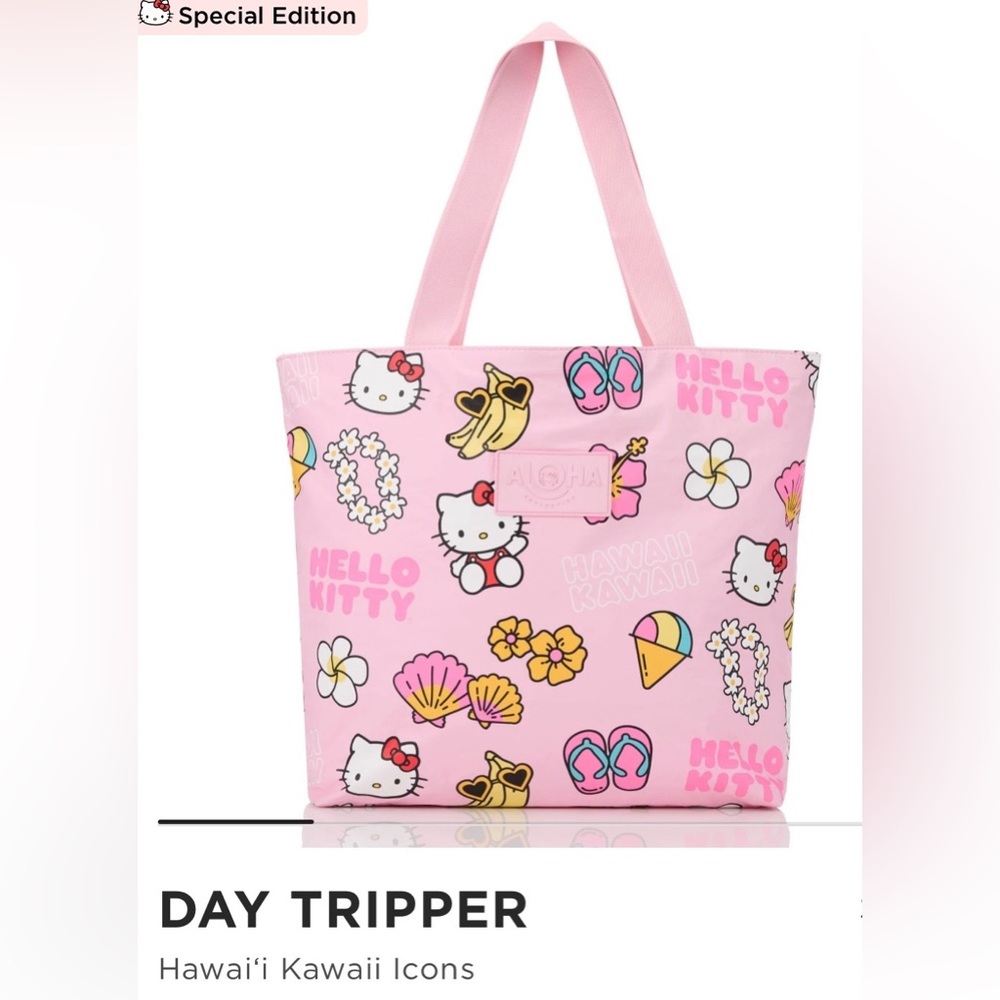 Hello Kitty Pink Tote Bag Hawaii Icons Day Tripper Travel Carry-On NWT